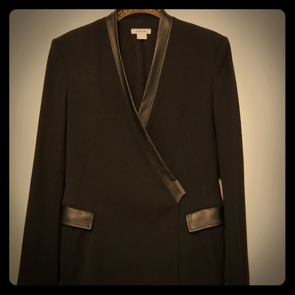 Helmet Lang wrap blazer with leather detail